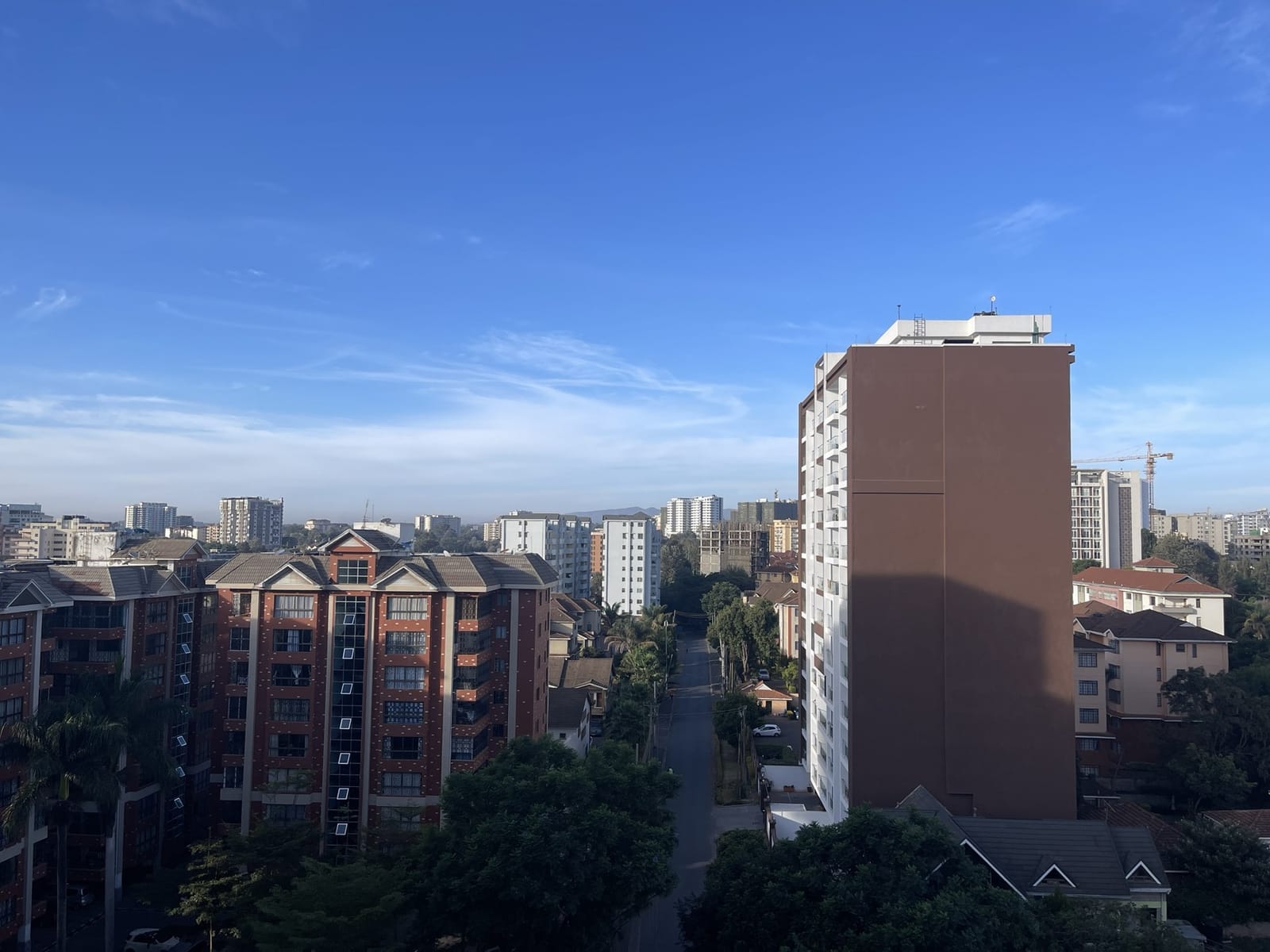 Apartment blocks and the skyline of Kilimani, Nairobi (file photo, 2023).