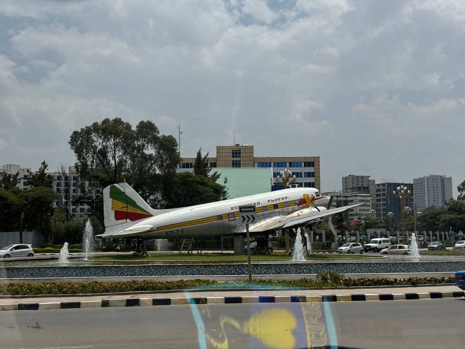 An Ethiopian Airlines aircraft displayed as a monument near Bole International Airport, Addis Ababa (file photo, May 2025).