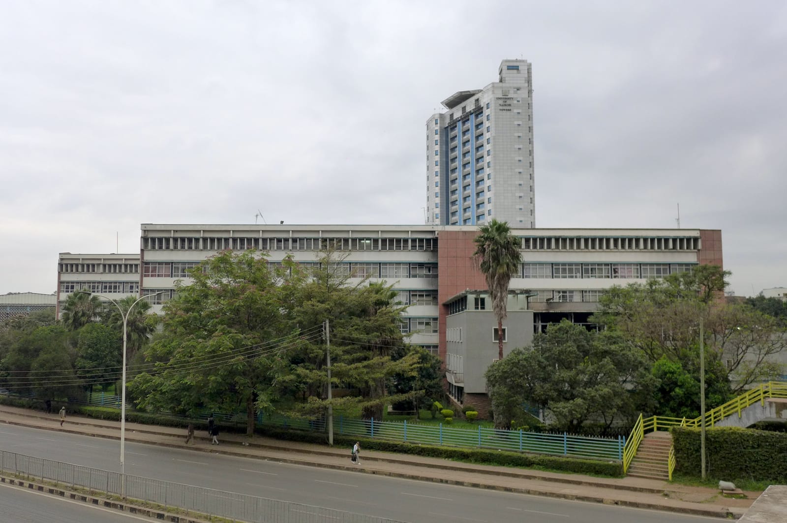 The University of Nairobi, with the Gandhi Wing in the foreground and the University of Nairobi Towers behind, photographed in August 2025. File photo, not from the strike.