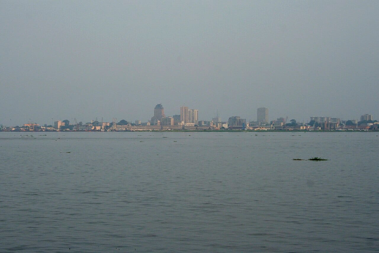 The skyline of the Gombe district of Kinshasa, the DRC capital, seen across the Congo River from Brazzaville (file photo, 2010). Africa CDC's briefing was held in Kinshasa.