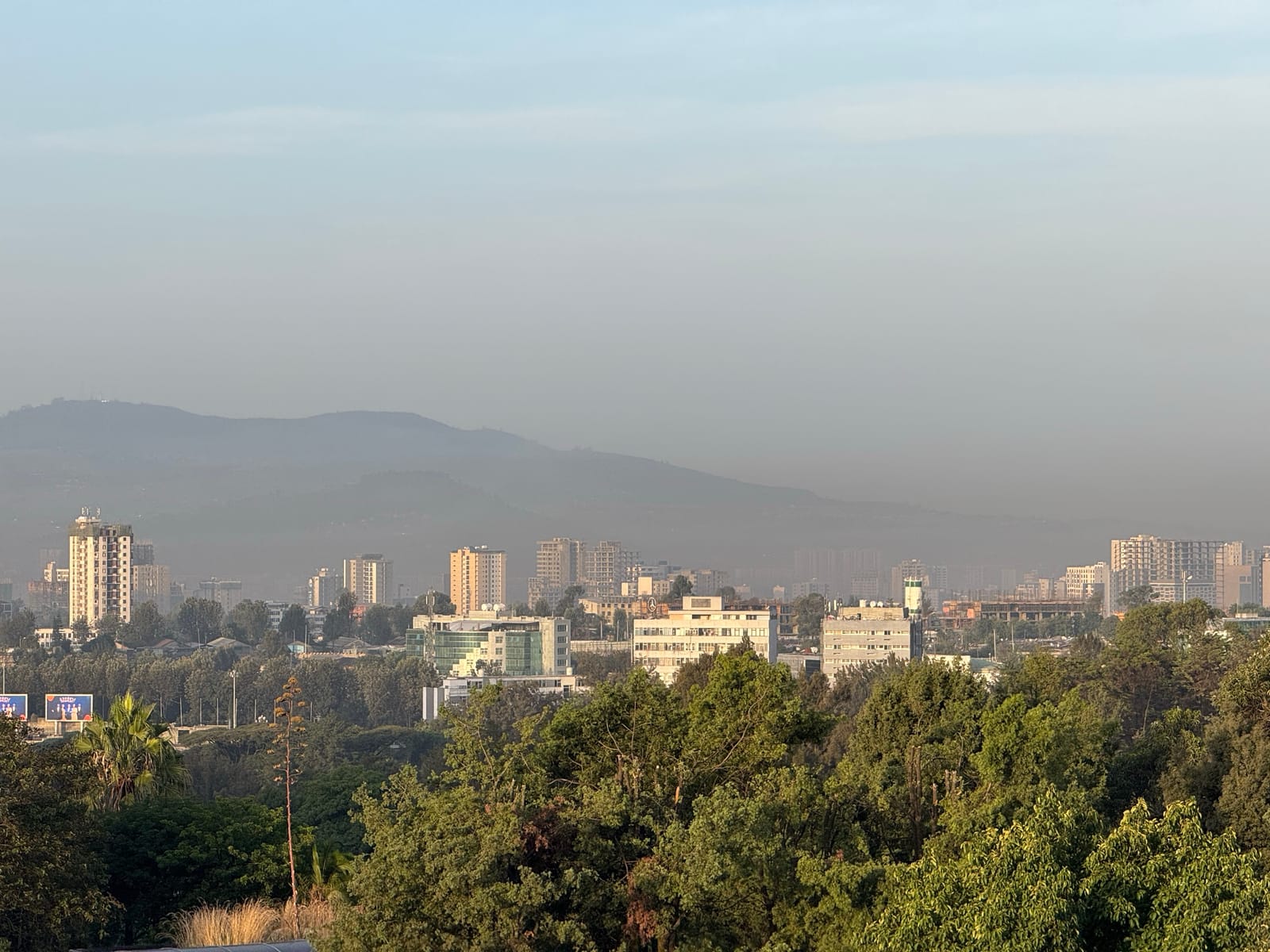 The Addis Ababa skyline with mountains in the background (file photo, 2025).