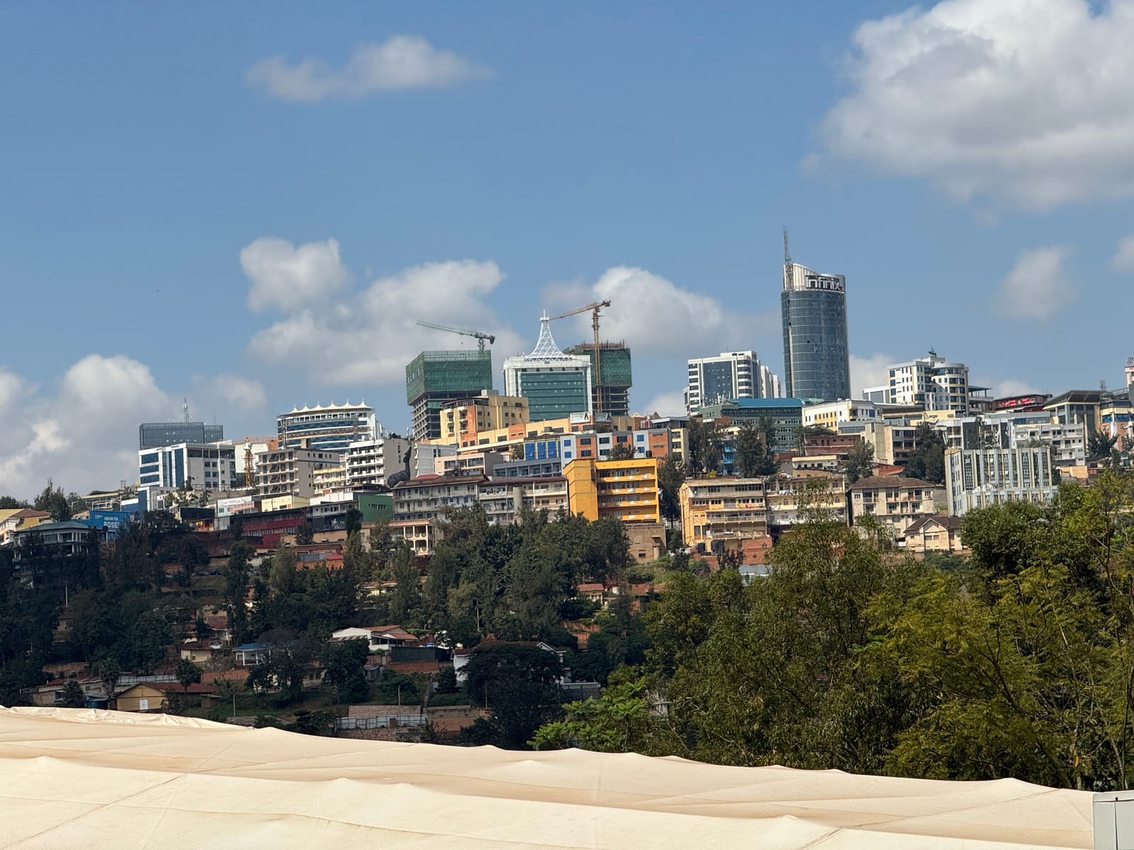 The skyline of central Kigali, Rwanda (file photo, 2025).