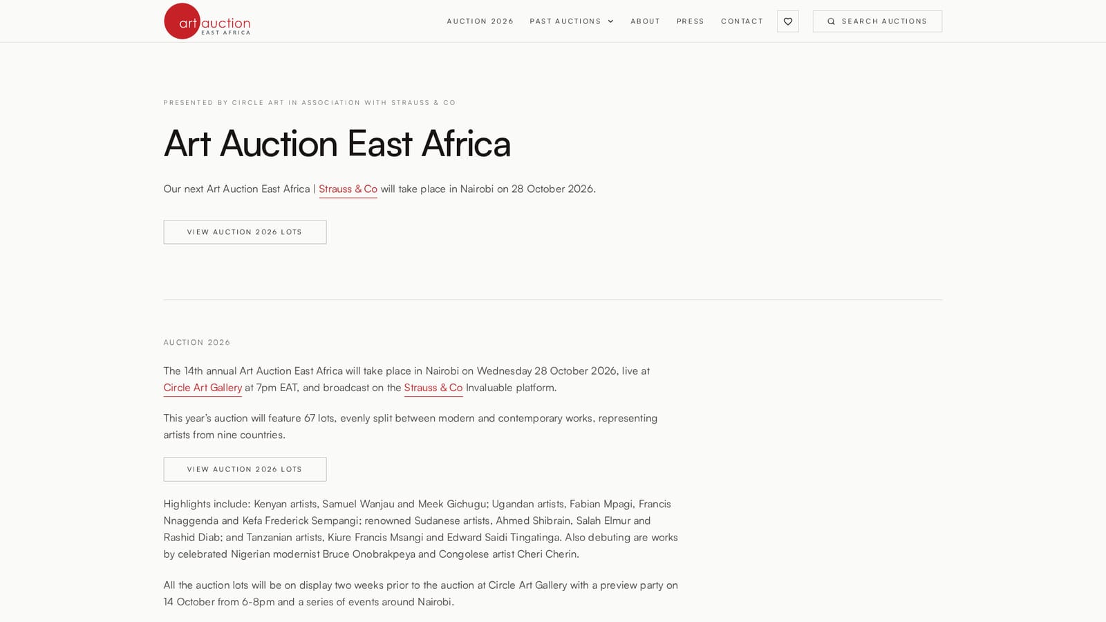 Art Auction East Africa — Preview Exhibition & Party