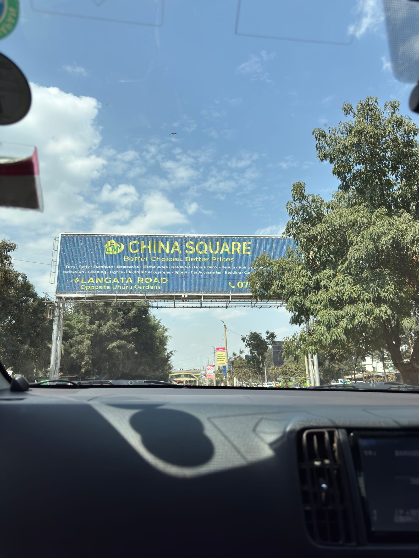 A road sign for the China Square shopping centre in Nairobi (file photo, August 2025).