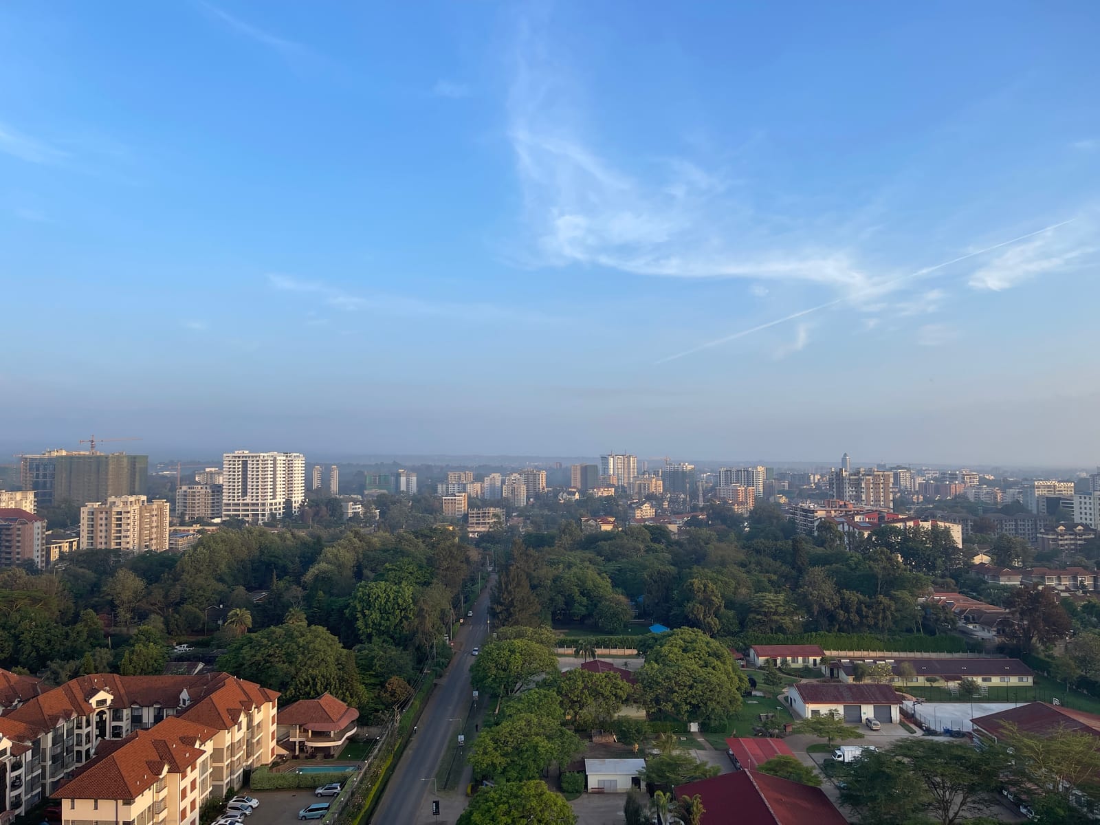 Nairobi's skyline beyond tree-covered neighbourhoods, seen from Kilimani (file photo, December 2022). It does not show the scene of the incident.